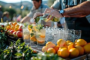 Preparing Fresh Cocktails under the Radiant Sun