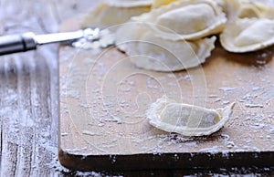 Preparing fresh ravioli.