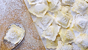 Preparing fresh ravioli.