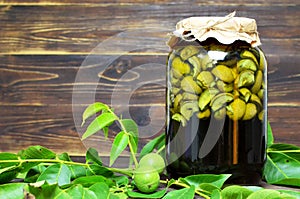 Preparing green walnut liqueur