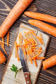 Preparing healthy vegatable carrot to cooking