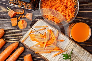 Preparing healthy vegatable carrot to cooking