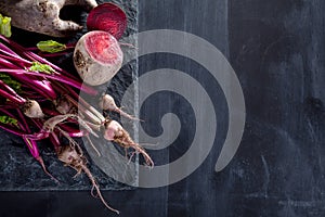 Preparing healthy, vegetarian food with beetroots