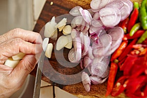 Preparing ingredient to cook