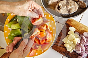 Preparing ingredient to cook