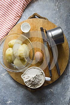 Preparing italian gnocchi