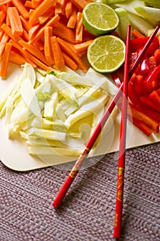 Preparing Korean food