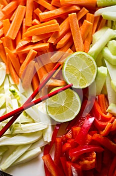 Preparing Korean food