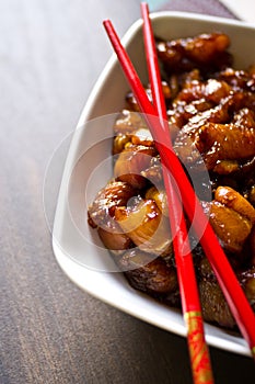 Preparing Korean food