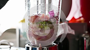 3 Preparing Leche de tigre, a Peruvian ceviche dish. photo