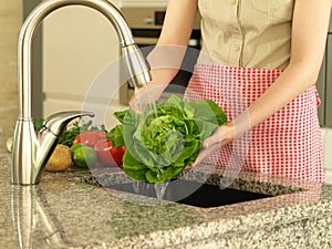 Preparing lettuce