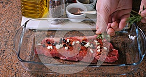 Preparing a marinade for a sirloin steak