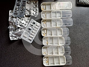 Preparing medication tablets for the week