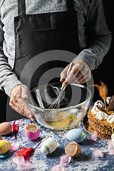 Preparing a mona de pascua, a Spanish Easter cake