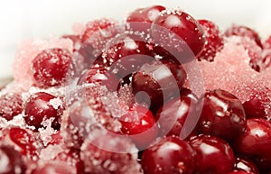 Preparing organic cherry jam.