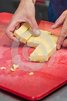 Preparing panisse