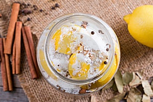 Preparing preserved lemons