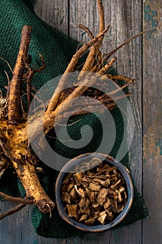 Preparing the root of elecampane