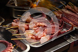 Preparing Squid to be BBQ