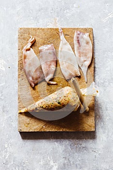 Preparing stuffed squids