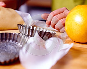 Preparing the tartlet moulds