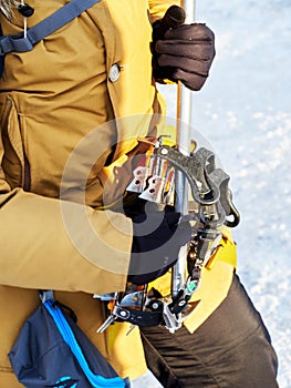 Preparing to go on a hike in the vatnajokull glacier