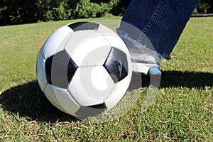 Preparing to kick the ball