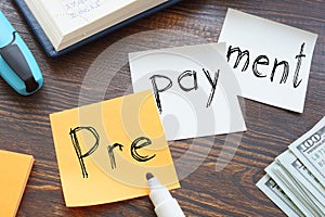 Prepayment is shown on the business photo using the text