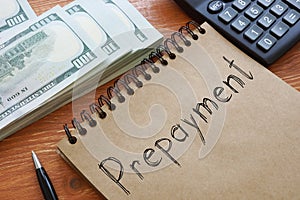 Prepayment is shown on the conceptual photo using the text photo