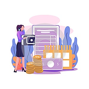 Prepayment terms flat style illustration design