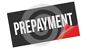 PREPAYMENT text on black red sticker stamp