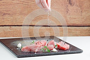 Prepering Raw Meat