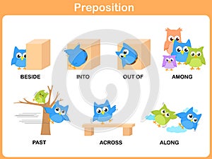 Preposition of motion for preschool