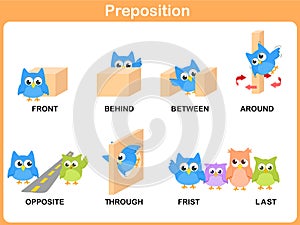 Preposition of motion for preschool