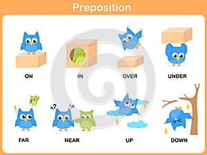 Preposition of motion for preschool