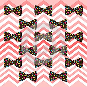 Preppy pink chevron bowtie pattern photo