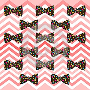 Preppy pink chevron bowtie pattern photo