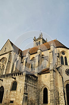 Presbytere de la Paroisse de Moret sur Loing, view of the main cathedral of Moret-Sur-Loign, France