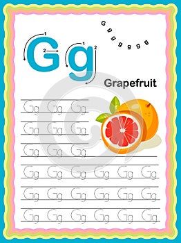 Preschool Colorful letter K Uppercase and Lowercase Tracing alphabets start with Vegetables and fruits daily writing practice