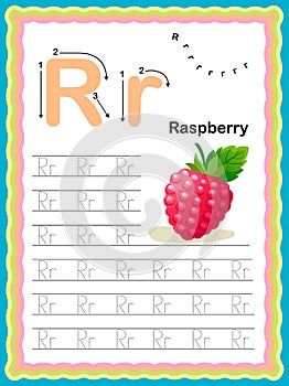 Preschool Colorful letter K Uppercase and Lowercase Tracing alphabets start with Vegetables and fruits daily writing practice