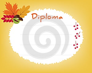 Preschool Elementary school. Kids Diploma certificate background