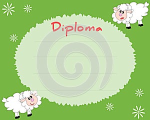 Preschool Elementary school. Kids Diploma certificate background