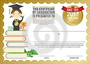 Preschool Elementary School Kids Diploma Certificate Background