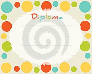 Preschool Elementary school. Kids Diploma certificate background