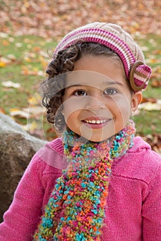 Preschool girl in knits