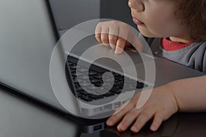 Preschool kid using computer