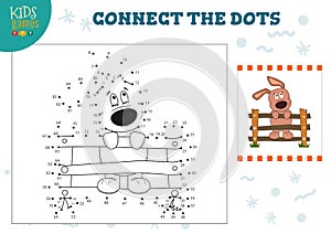 Preschool kids activity with connect the dots game vector illustration