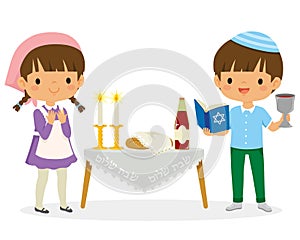 Preschool Kids Doing the Shabbat Ceremony