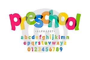 Preschool, kids style colorful font photo