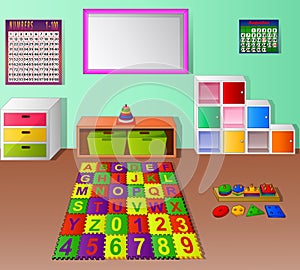 Preschool kindergarten classroom cartoon